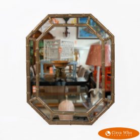 Gold Octagonal Faux Bamboo Mirror