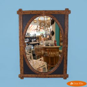 Grasscloth and Burnt Bamboo Mirror