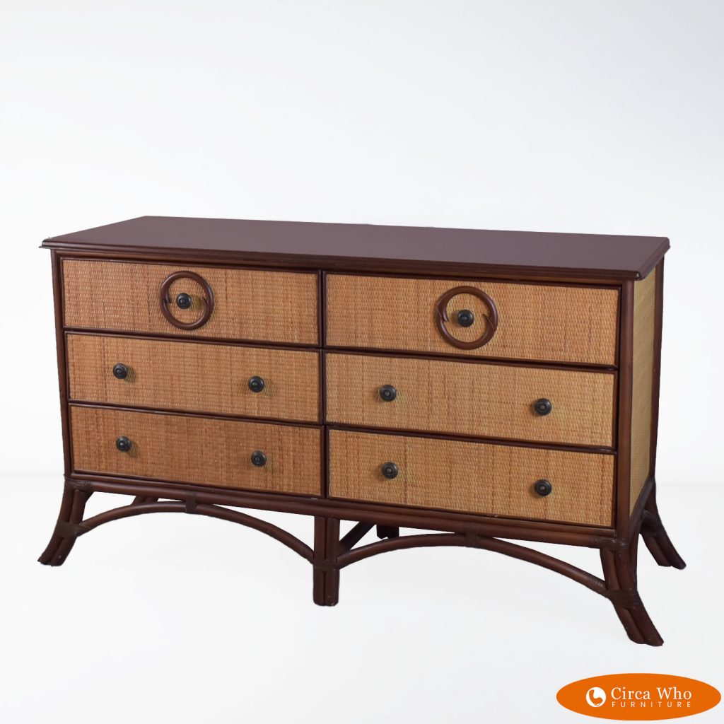 Grasscloth Rattan Credenza Circa Who