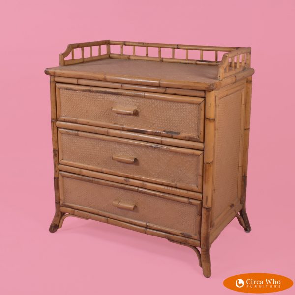 Grasscloth and Bamboo Nightstand