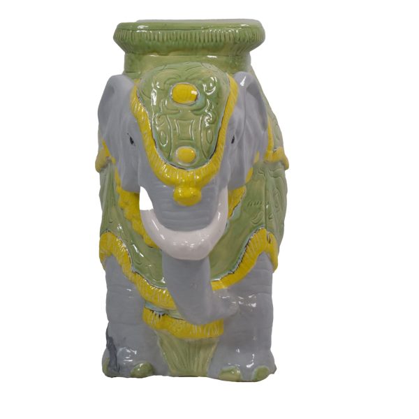 Gray and Green Vintage Elephant Garden Seat