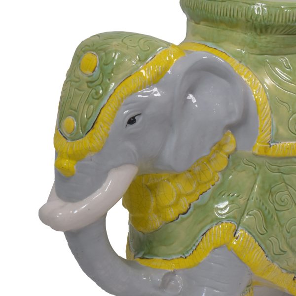 Gray and Green Vintage Elephant Garden Seat