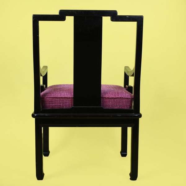 Greek Key Black Arm Chair
