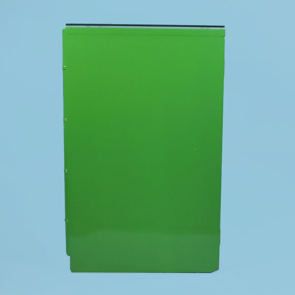 Green Faux Bamboo Glass Door Cabinet With Light