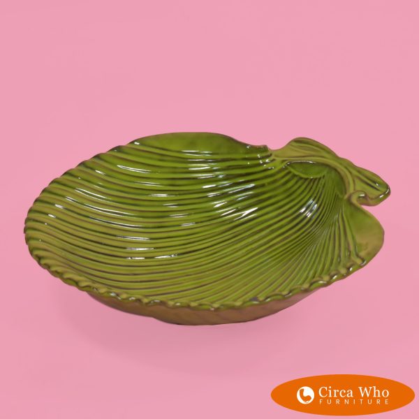 Green Italian Ceramic Shell Bowl