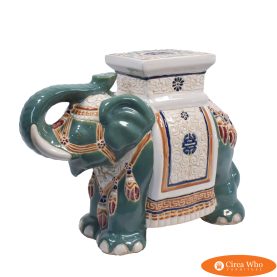 Green and Beige Elephant Garden Seat