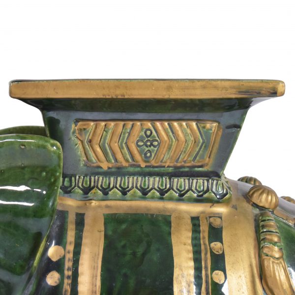 Green and Gold Elephant Garden Seat
