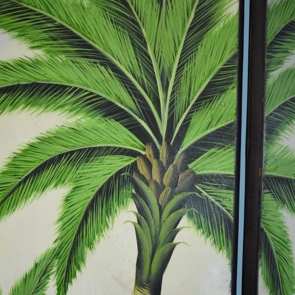 Hand Painted Palm Tree Folding Screen