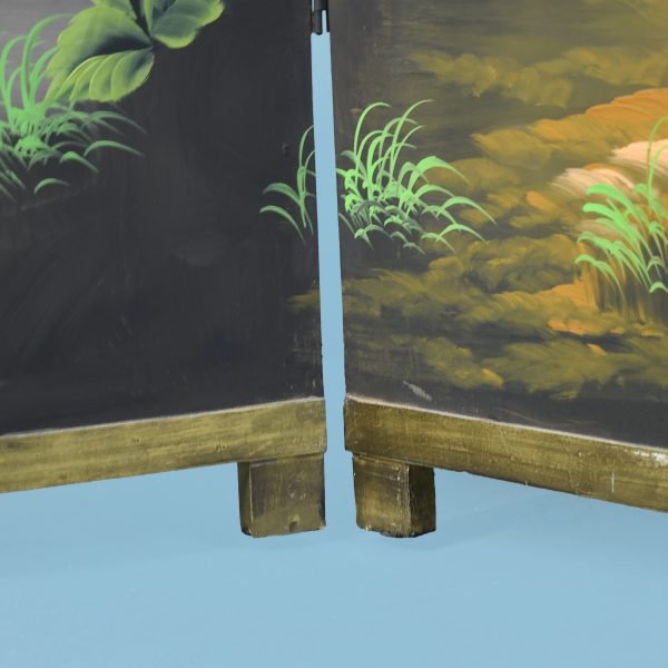 Hand Painted Palm Tree Folding Screen