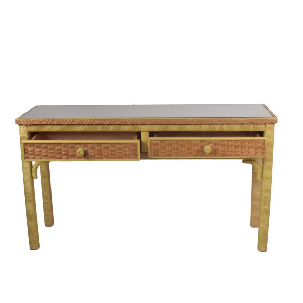 Henry Link Console With Upholstered Stool