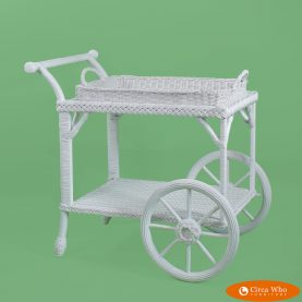 Henry Link Wrapped Rattan Bar Cart