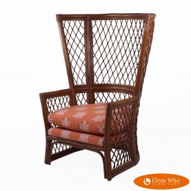 High-Back Rattan Lounge Chair