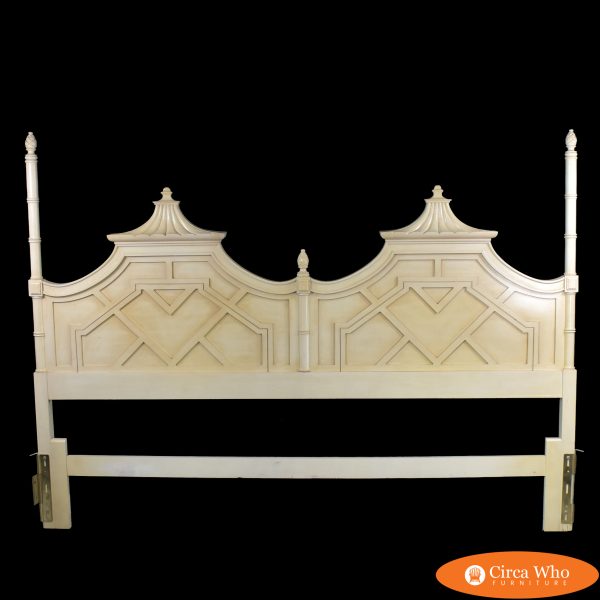 Hollywood Regency Pagoda King Headboard