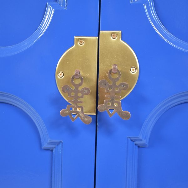 Hollywood Regency Style Blue Cabinet