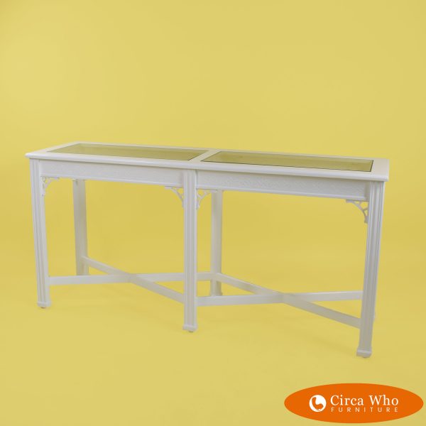 Hollywood Regency White Console