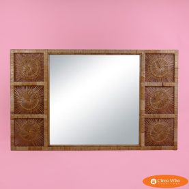 Horizontal Buri Rattan Mirror