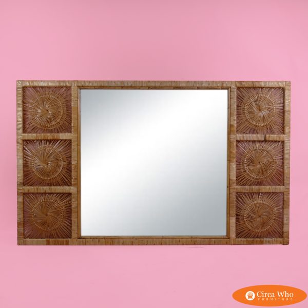 Horizontal Buri Rattan Mirror