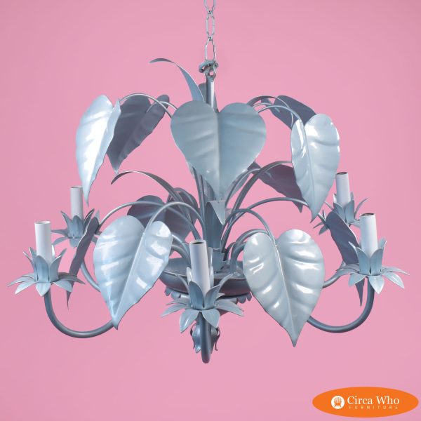 Icy Blue Palm Leaves Chandelier