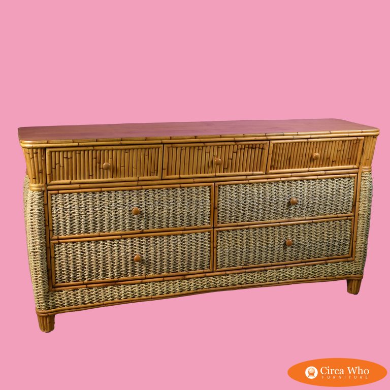 Jute and Split Rattan Dresser