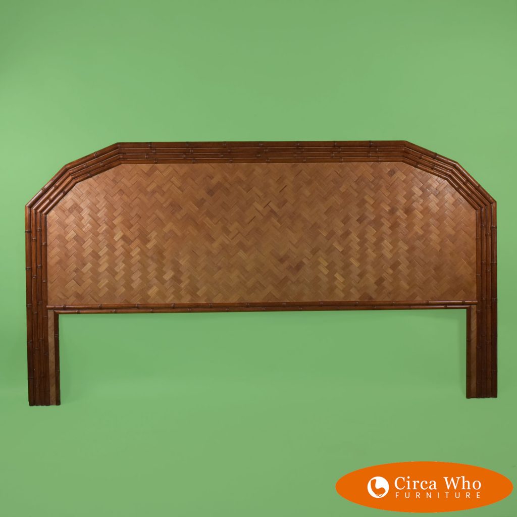 King Faux Bamboo Woven Rattan Headboard Circa Who