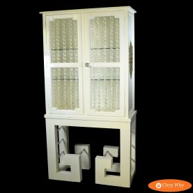 Lacquered Lucite Greek Key Cabinet