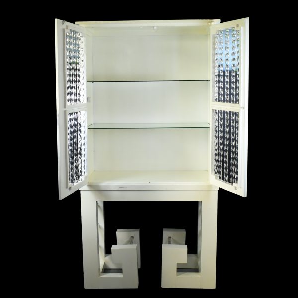 Lacquered Lucite Greek Key Cabinet