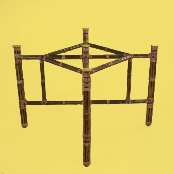 Large Bamboo and Brass McGuire Dining Table Base