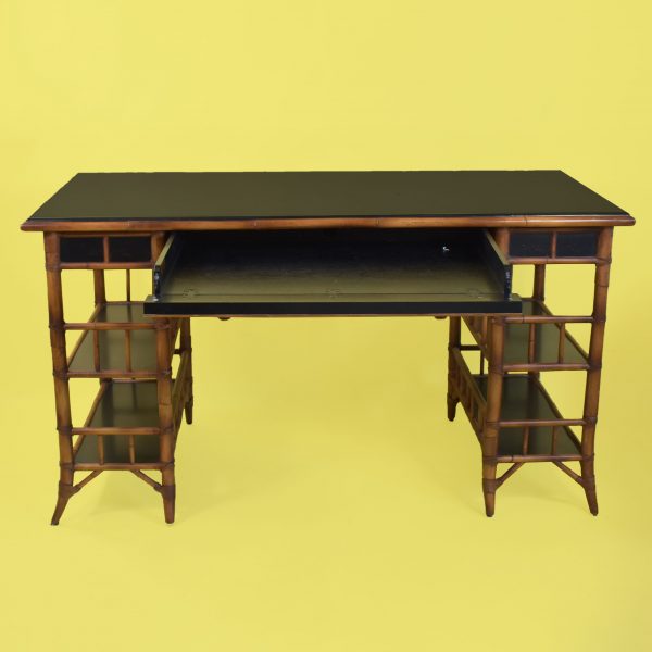 Large Campaign Hardtop Bamboo Desk