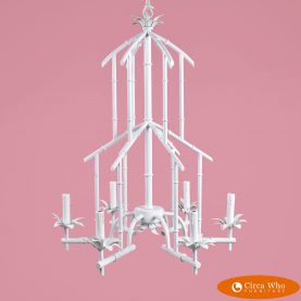 Large Faux Bamboo Pagoda Chandelier
