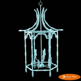 Large Faux Bamboo Pagoda Suspending Chandelier