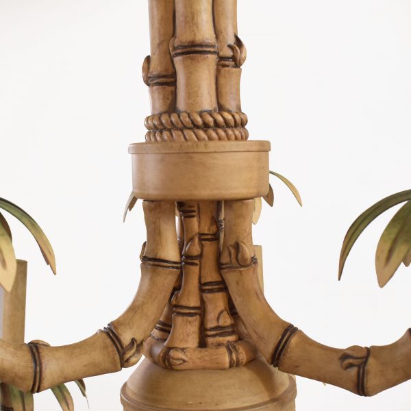 Large Faux Bamboo Palm Tree Chandelier