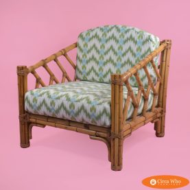 Large Fretwork Bamboo Lounge Chair