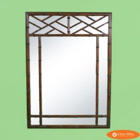 Large Fretwork Faux Bamboo Mirror
