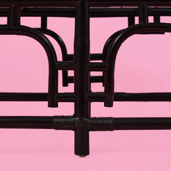 Large Fretwork Rattan Bench