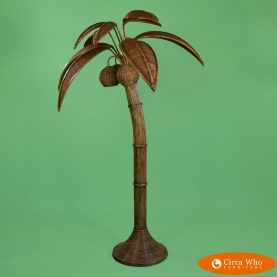 Palm tree Floor Lamp made of rattan