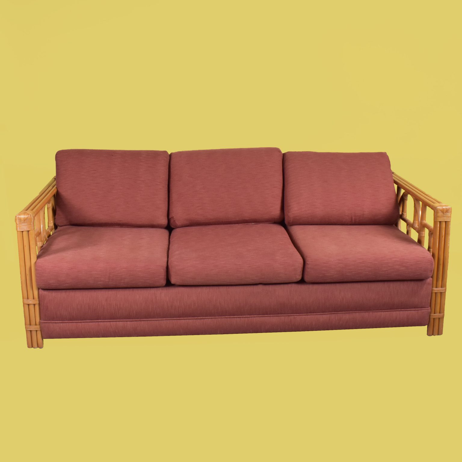 Large Rattan Sleeper Sofa Circa Who