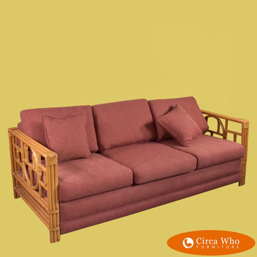 Large Rattan Sleeper Sofa Circa Who