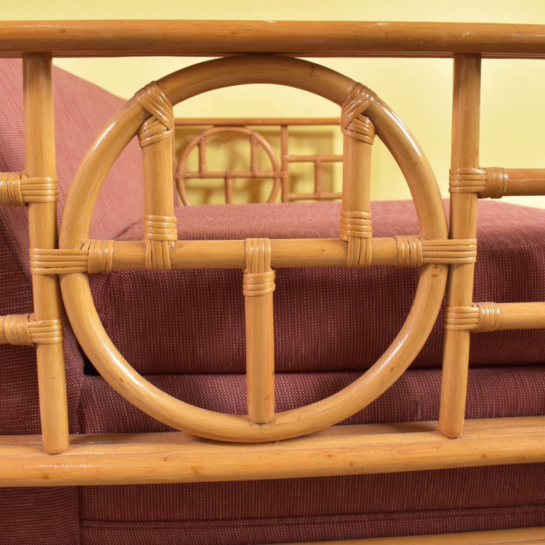 Large Rattan Sleeper Sofa Circa Who