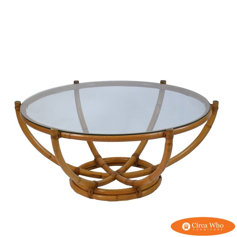 Large Round Rattan Coffee Table