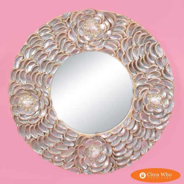 Large Round Shell Mirror