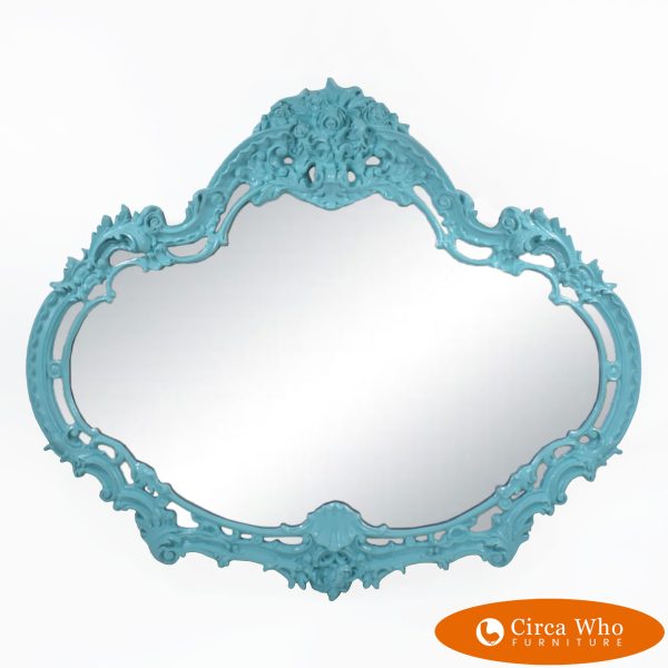Large Vintage Turquoise Mirror