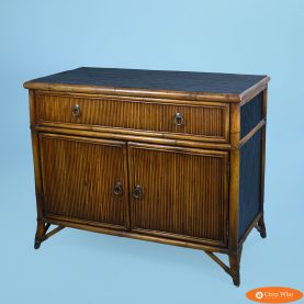 Leather and Split Bamboo Commode by Milling Road for Baker