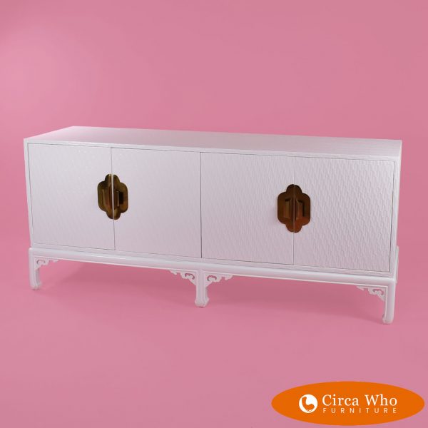 Linen Wrapped credenza new laquered