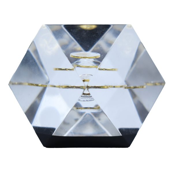 Lucite Paper Weight With Pennies