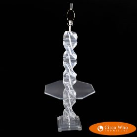 Lucite Stacked Floor Lamp With Table