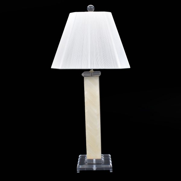 Lucite and Marble Table Lamp