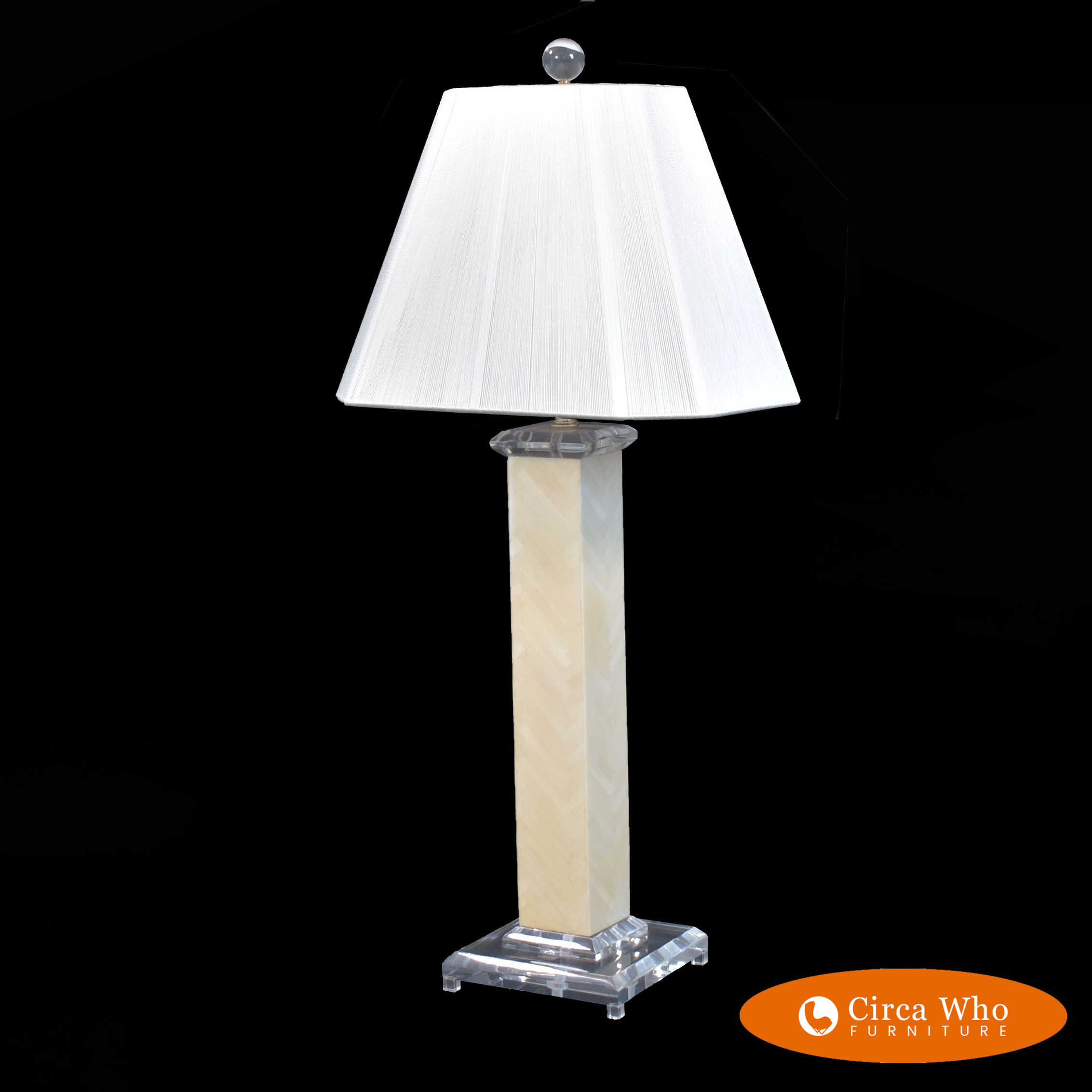 Lucite and Marble Table Lamp | Circa Who