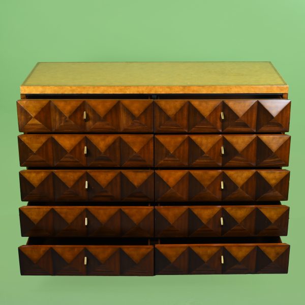 MCM 10-Drawer Inlaid Pyramidal Chest by Maitland-Smith