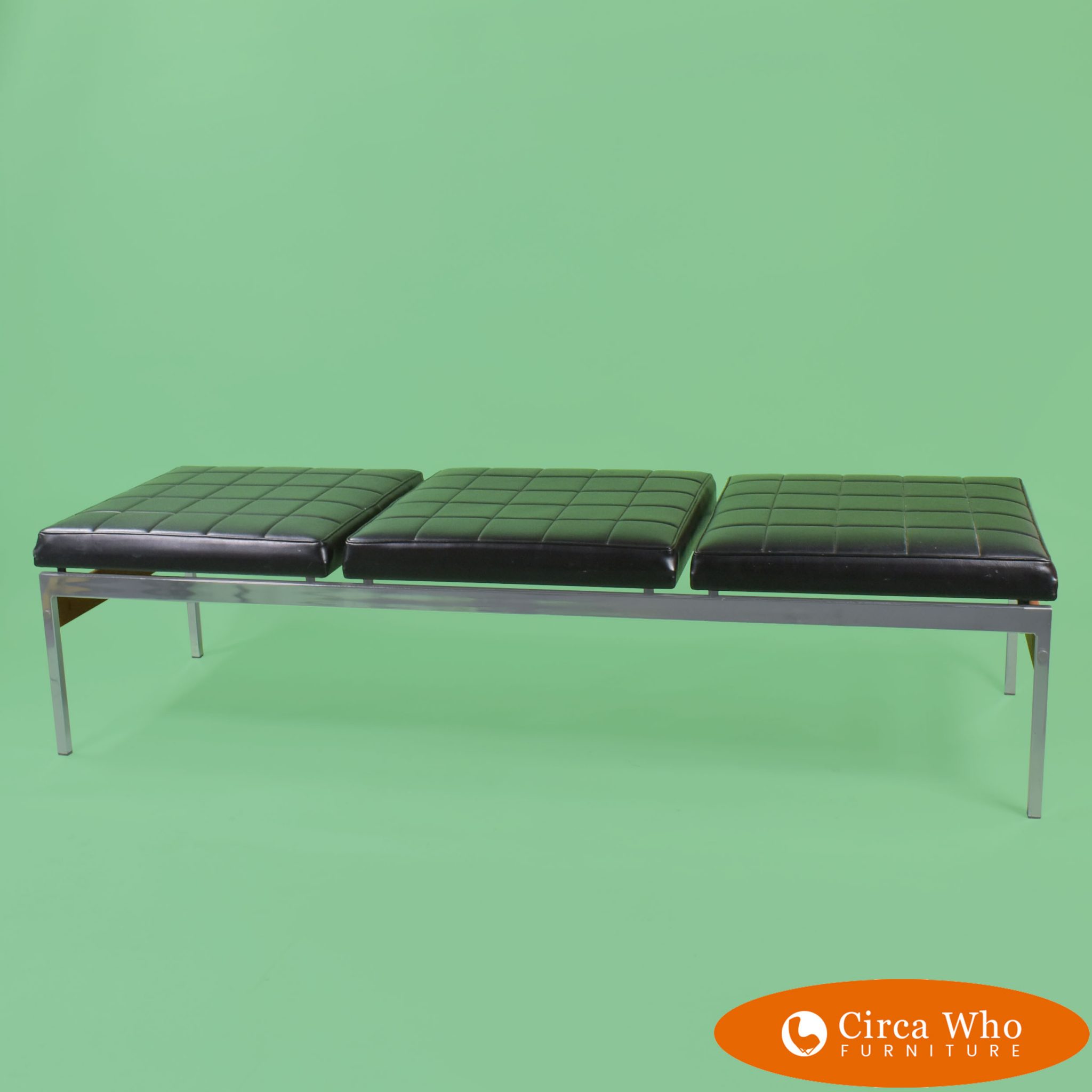 MCM Chrome and Teak Bench Circa Who