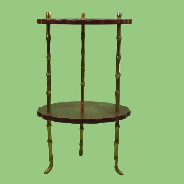 Maison Jansen Style Brass and Paper Chinoiserie Table